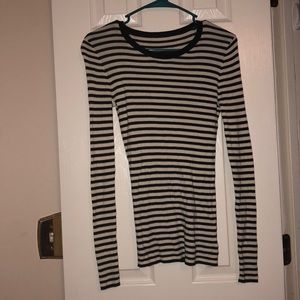 Black and white striped long sleeve shirt